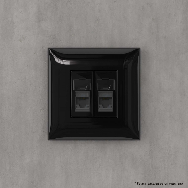 DKC Avanti Черный квадрат Компьютерная розетка RJ-45 двойная  категория  6А