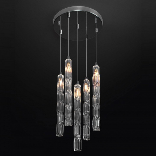 Подвесной светильник со стеклянными плафонами 50381/5 хром Eurosvet Lynn