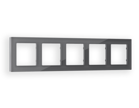 Рамка ALFA Platos (Антрацит серый Стекло органическое) 5-ая AF330655