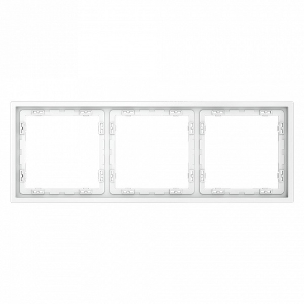 Рамка пластиковая VOLTUM S70 на 3 поста, (белый матовый)