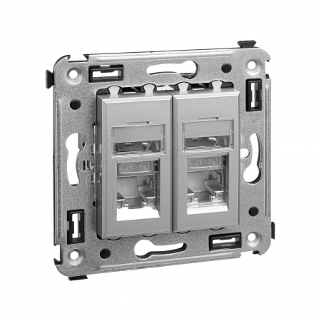 DKC Avanti Закаленная сталь Компьютерная розетка RJ-45 двойная  категория 5e экранированная