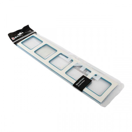 EKF Стокгольм Рамка 5-местная белая с линией цвета синий