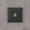 DKC Avanti Компьютерная розетка RJ-45 без шторки в стену, кат.6 одинарная экранированная, Черный матовый