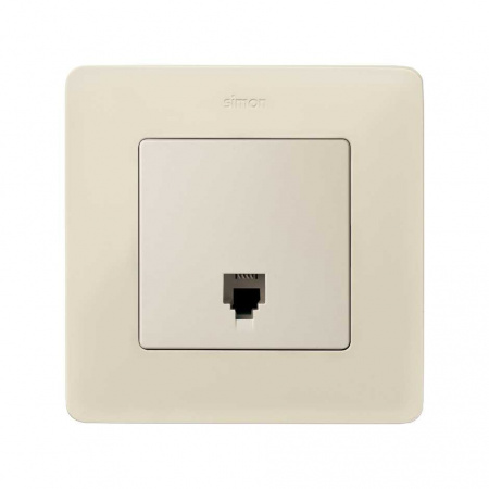 Simon 82 Detail Слоновая кость Накладка розетки ТЛФ 1-ая(мех 75480,75481)