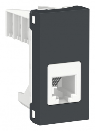 SE Unica Modular Антрацит Розетка телефонная, RJ12, одиночная 1 модуль