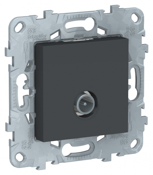 SE Unica New Антрацит Розетка TV, одиночная