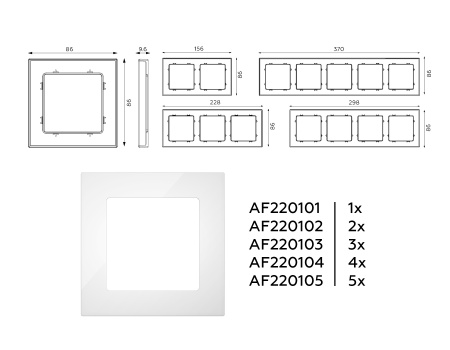 Рамка ALFA Techno (Белый глянец) 5-ая AF220105