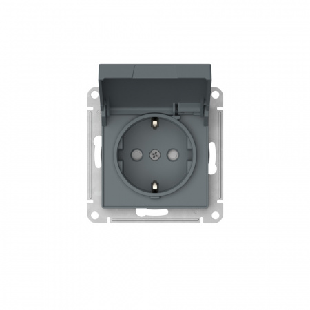 Systeme Electric AtlasDesign Грифель Розетка с заземл. со шторк. с крышкой, 16А,IP20,мех., быстрозажим. клем.
