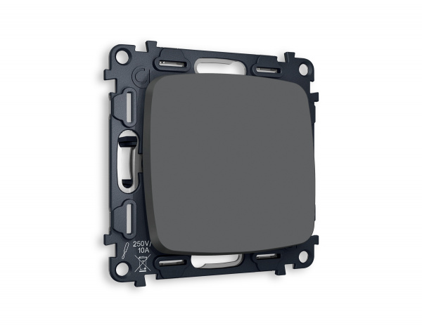 Комплект механизма 1-клавишного перекрестного выключателя OMEGA MO901030 Графит мягкое касание QUANT