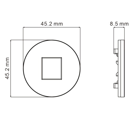 Donel Накладка 1-я для розеток RJ45, TV, SAT, HDMI, сталь, серия D16, DO85937