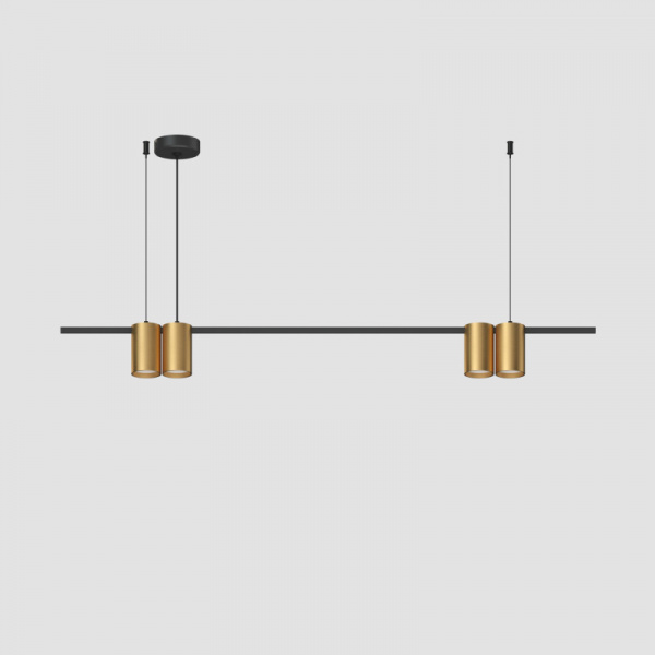 DK4061-BK+SG Подвесной светильник ORBIT, IP20, 4xGU10 LED до 15 Вт, черный + сатинированное золото, алюминий