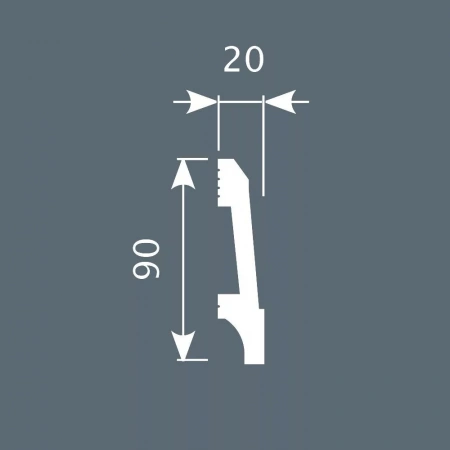 Плинтус PX023, 90х20, 2000мм, Экополимер/12