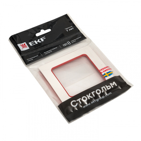 EKF PROxima Стокгольм Белый Линия красная Рамка 1-ая