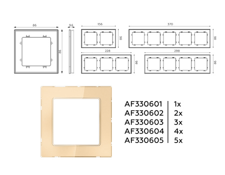 Рамка ALFA Platos (Шампань Стекло органическое) 3-ая AF330603