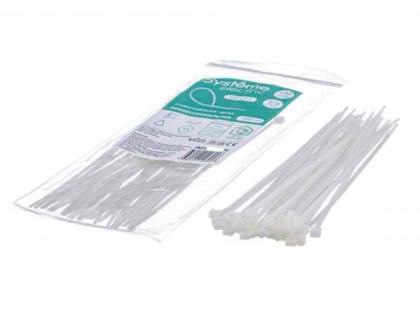 Systeme Electric Стяжка кабельная 200х3.6 Белая (100шт) Systeme Electric Стяжка кабельная 200х3.6 Белая (100шт)