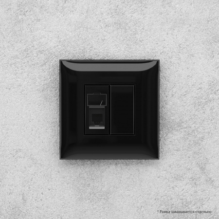DKC Avanti Черный квадрат Розетка телефонная одинарная