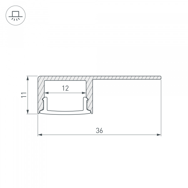 Arlight Профиль ARH-DECORE-S12-LINE-EDGE-3000 ANOD (Алюминий)