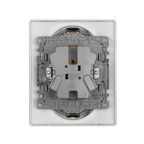 Legrand Etika Антрацит Розетка 2-ая с/з, винт. клеммы, 16А, 250 В