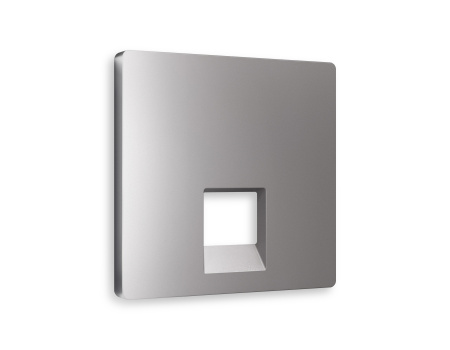 Лицевая панель ALFA (Сталь матовый) для компьютерной/телефонной розетки RJ-45/RJ-11 QUANT AP5120