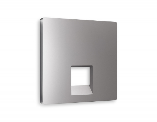 Лицевая панель ALFA (Сталь матовый) для компьютерной/телефонной розетки RJ-45/RJ-11 QUANT AP5120