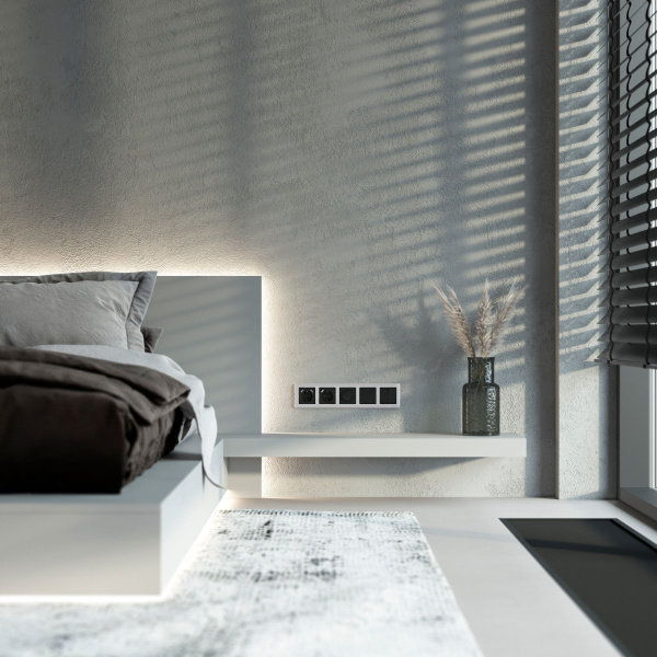 Рамка из поликарбоната на 5 постов Stark серебряный W0051806