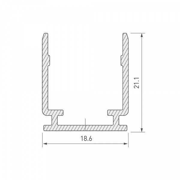 Arlight Профиль MOONLIGHT-TOP-16x16-1000 (Алюминий)