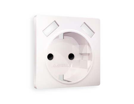 Лицевая панель ALFA (Жемчуг) для электрической розетки с заземлением со шторками 2USB A+A QUANT AP2090