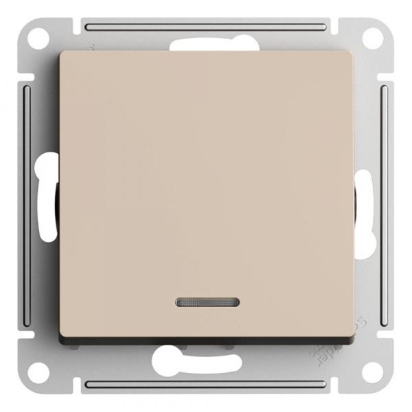 SE AtlasDesign Песочный Выключатель 1-клавишный с подсветкой, сх.1а, 10АХ, мех.