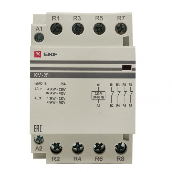 EKF PROxima Контактор модульный КМ 25А 4NC (3 мод.)