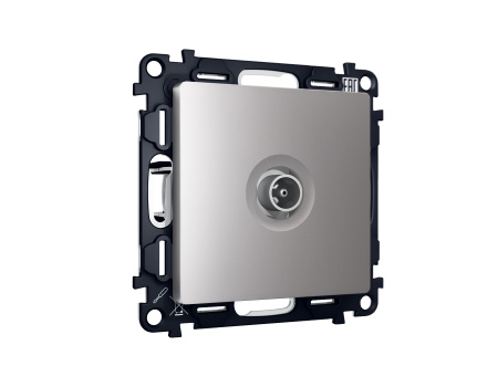 Комплект механизма TV розетки оконечной ALFA MA513010 Сталь матовый 50-870 MHz 1dB QUANT