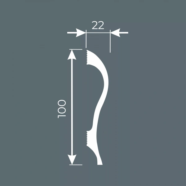 Плинтус PX038, 100х22, 2000мм, Экополимер/23