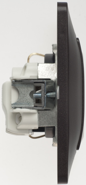 SE Glossa Шоколад Розетка с/з со шторками, 16А (в сборе)