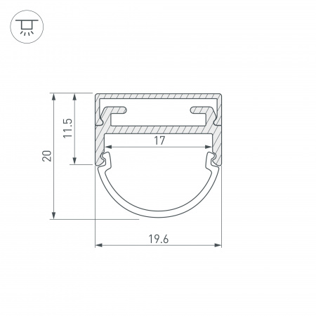 Профиль Arlight ARH-WIDE-B-H20-2000 ANOD 016188