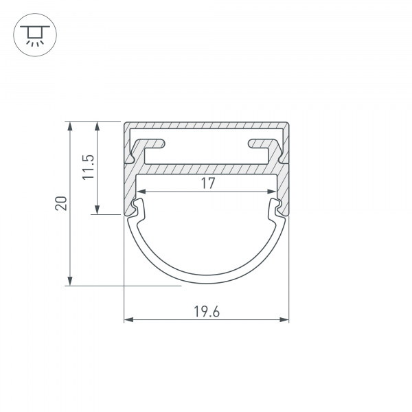 Профиль Arlight ARH-WIDE-B-H20-2000 ANOD 016188