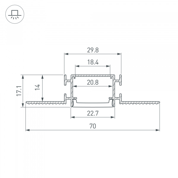 Arlight Профиль FANTOM-W23-2000 ANOD (Алюминий)