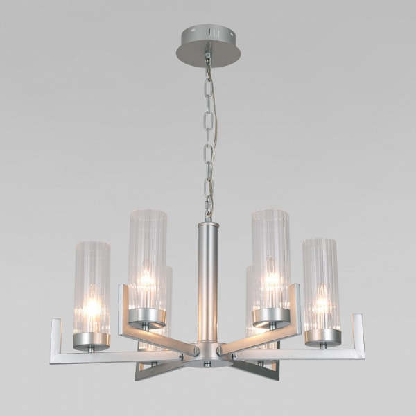 Подвесная люстра 60133/6 серебро Eurosvet Arganie