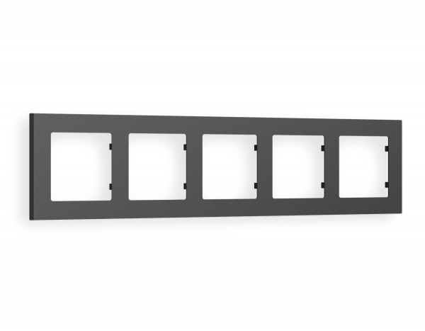 Рамка ALFA Techno (Графит Мягкое касание) 5-ая AF220805