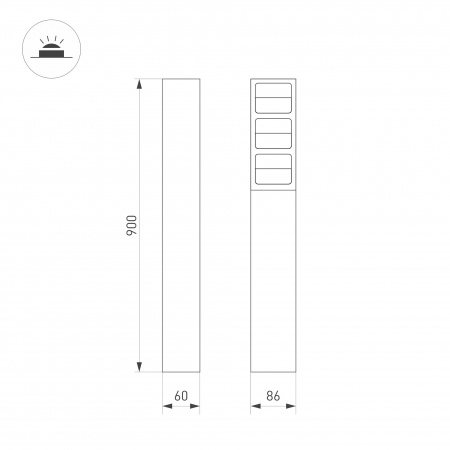 Arlight Светильник LGD-TILLIS-BOLL-H900-12W Warm3000 (GR, 92 deg, 230V) (IP65 Металл, 3 года)
