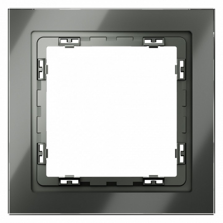 Рамка стеклянная VOLTUM S70 на 1 пост, (титан, стекло)