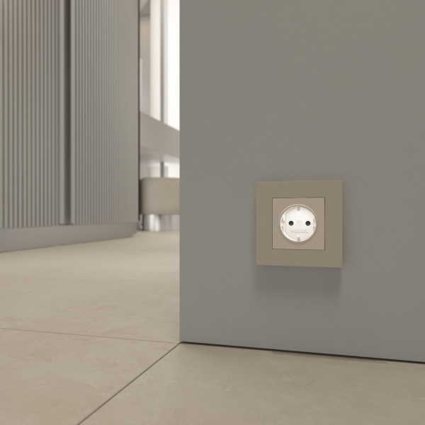 Розетка с подсветкой W (айвори матовый) W1171462