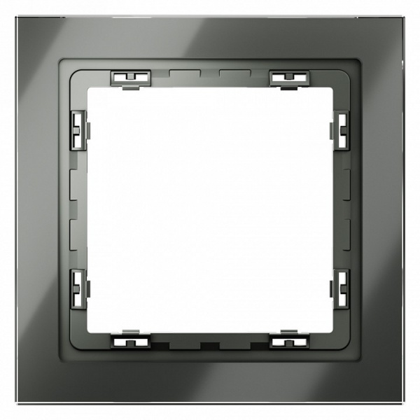 Рамка стеклянная VOLTUM S70 на 1 пост, (титан, стекло)