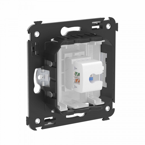 DKC Avanti Телефонная розетка RJ-12 без шторки в стену одинарная, Белое облако