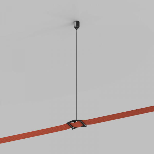 TR5517-BK Подвесное крепление гибкого трека-ремня Belty, серия Base, H200-1200мм, IP20, черный, пластик