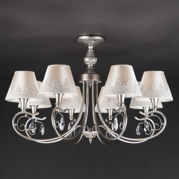 Классическая люстра с абажурами 60069/8 серебро Eurosvet Incanto