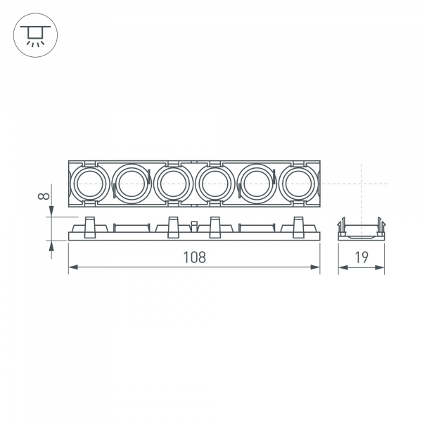 Arlight Экран линзованный SL-LINE-W20-55deg-540 (Пластик)