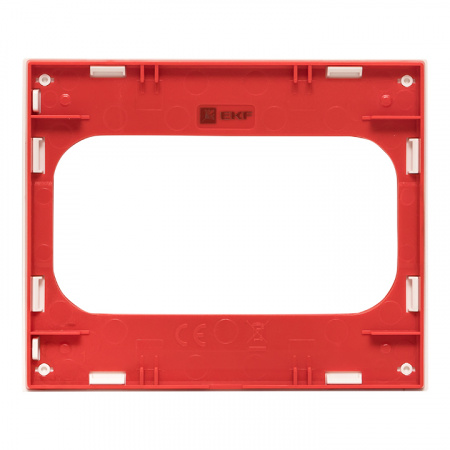 EKF PROxima Стокгольм Белый Линия красная Рамка для розетки 2-ой