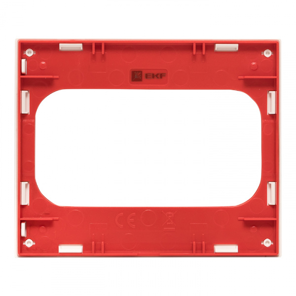 EKF PROxima Стокгольм Белый Линия красная Рамка для розетки 2-ой
