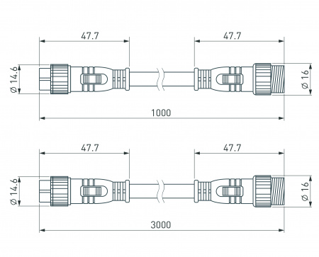 Arlight Коннектор питания ARL-LINE-3pin-1000-CON-MF (230V) (IP67 Пластик, 3 года)