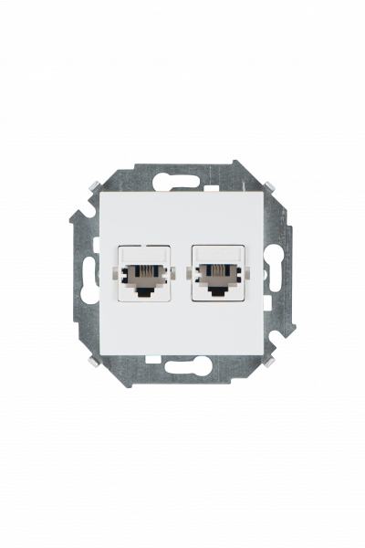 Simon 15 Белая Розетка ТЛФ 2-ая RJ11, винт.зажим