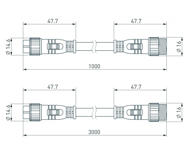 Arlight Коннектор питания ARL-LINE-3pin-3000-CON-MF (230V) (IP67 Металл, 3 года)